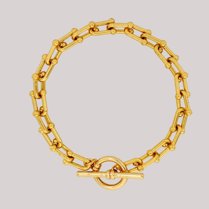 Brigitte T Bar Chain Bracelet | Gold