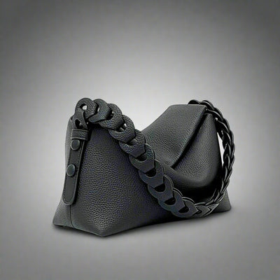 Women's Leather Shoulder Bag. Black