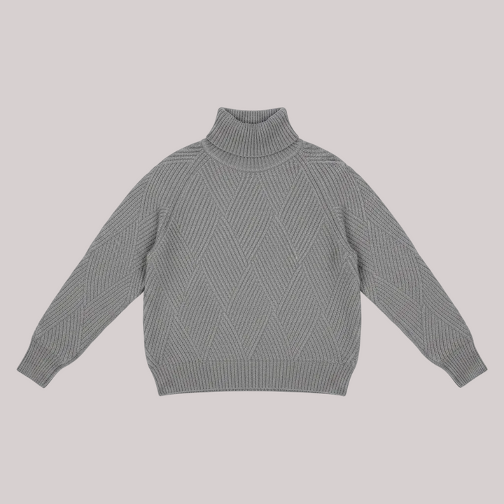 Sorrell Luxury Geo Print Turtle Neck Sweater | Grey