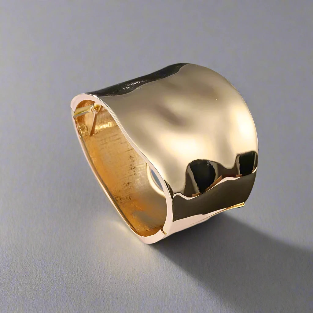 Wanda statement wide hinged cuff bracelet
