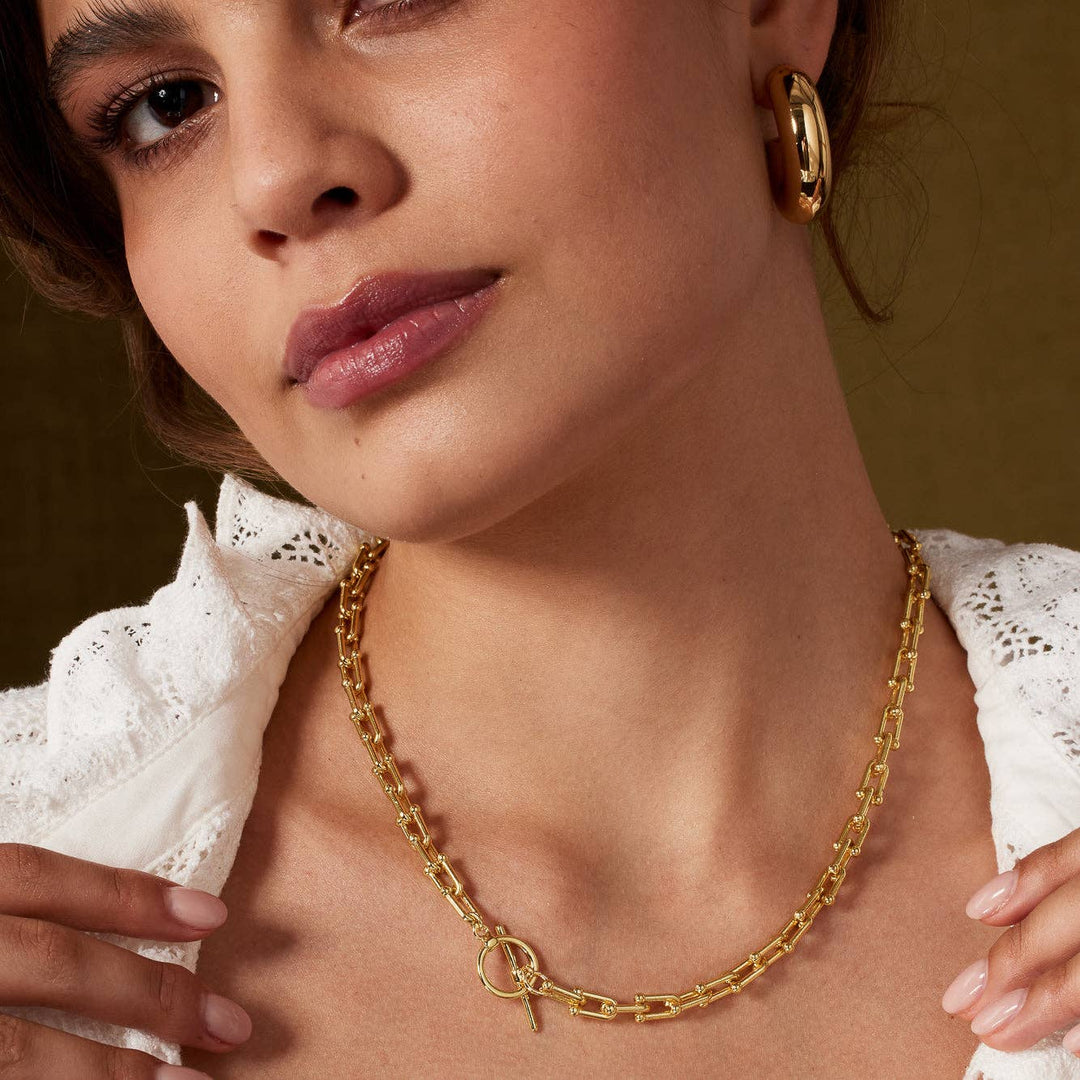 Gigi T Bar Chain Necklace | Gold