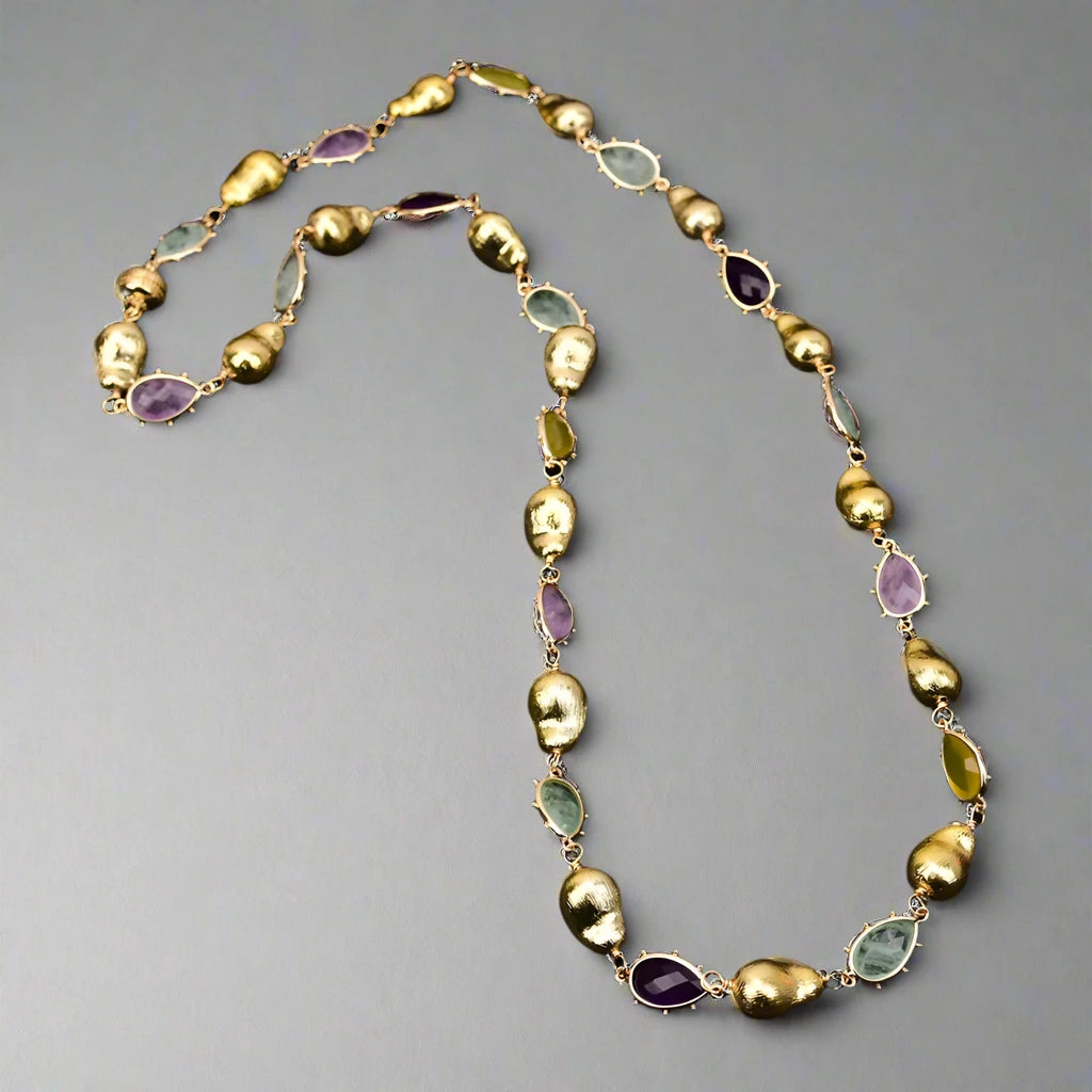 Lauren Long Strand Semi Precious Necklace