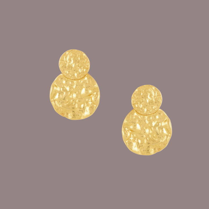 Rita small double coin earrings | Gold