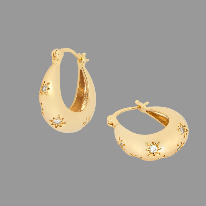 Sammy Hoop Earrrings with CZ | Gold