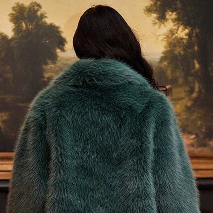 Becka Faux Fur Short Coat | Teal