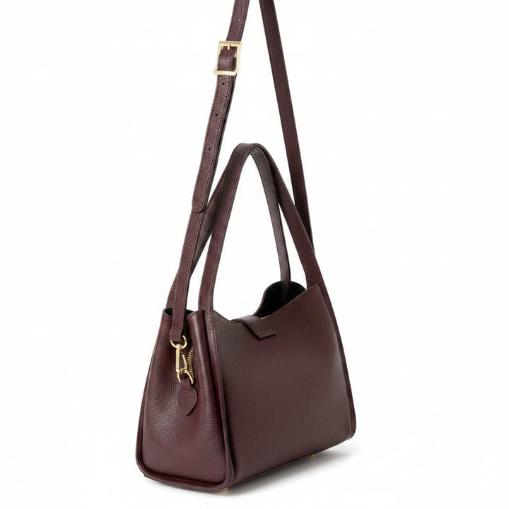 Mayfair Leather Shoulder Tote | Burgundy