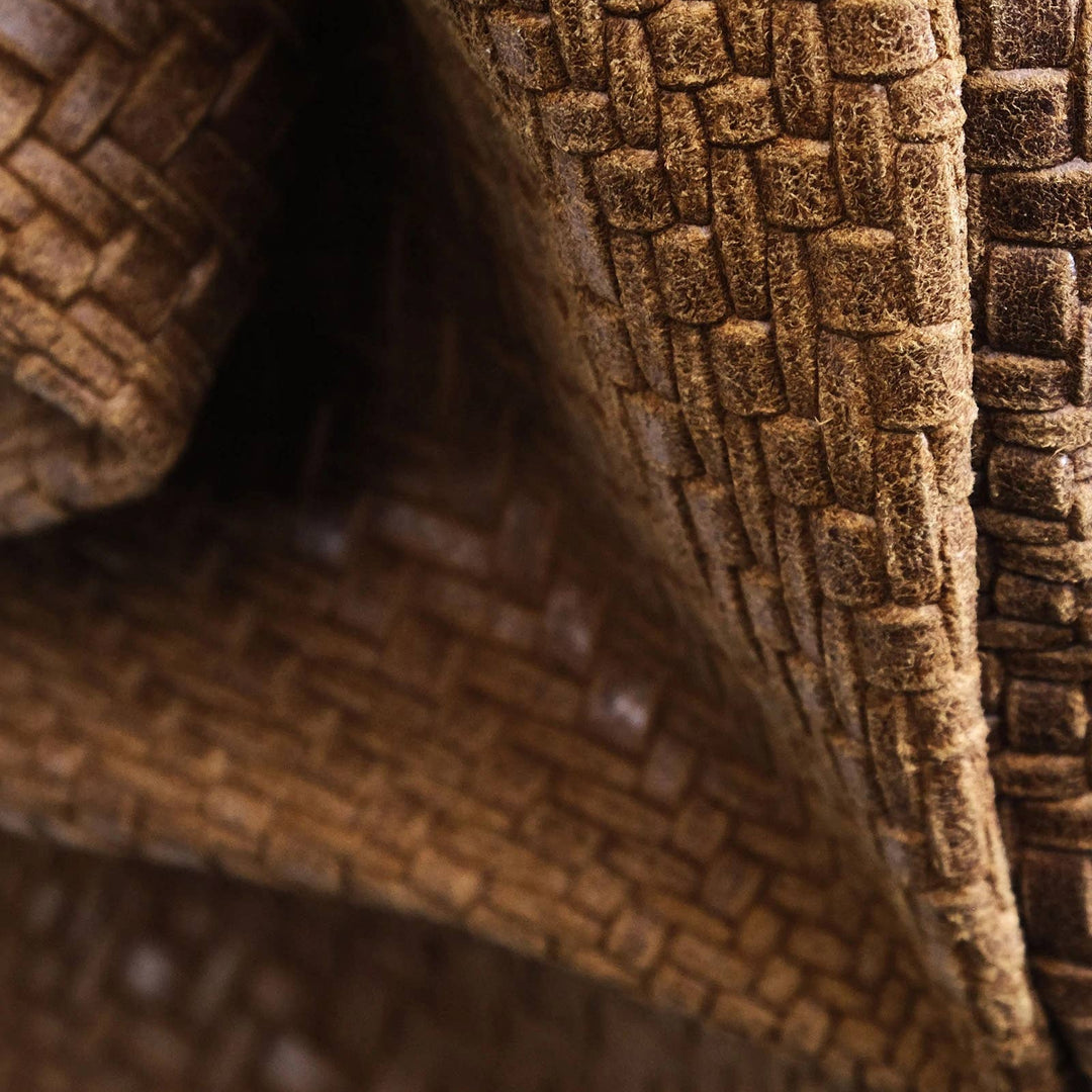 Marta Large Brown Woven Leather Bag
