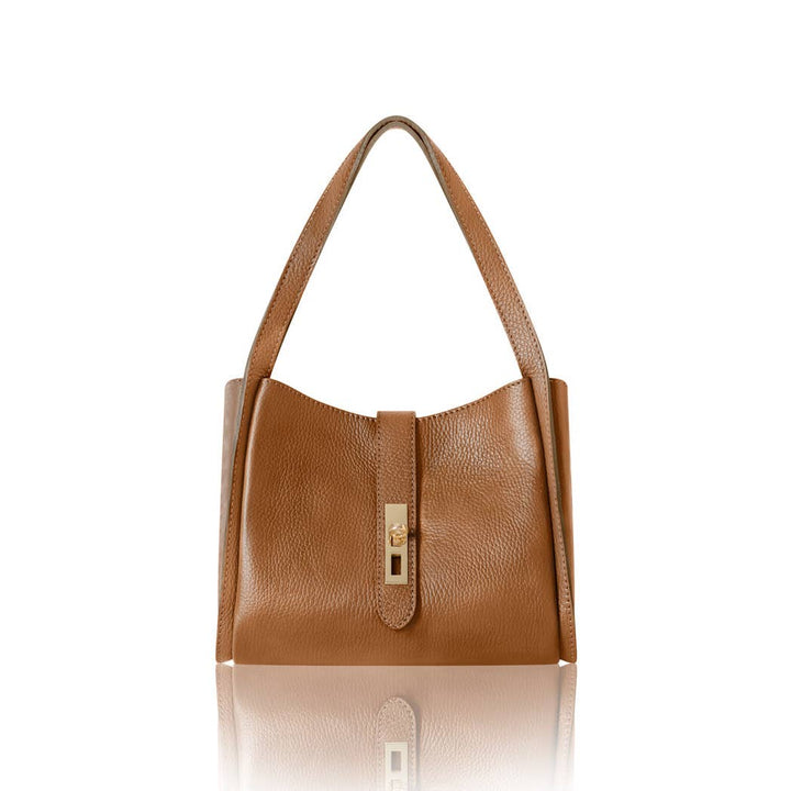Mayfair Leather Shoulder Tote | Dark Tan