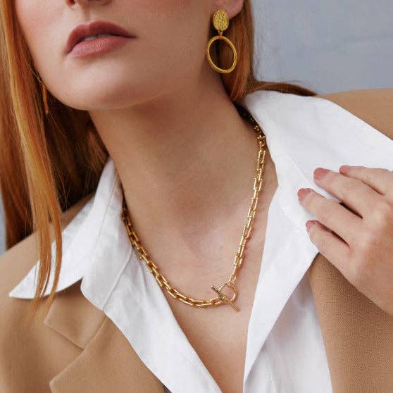 Gigi T Bar Chain Necklace | Gold