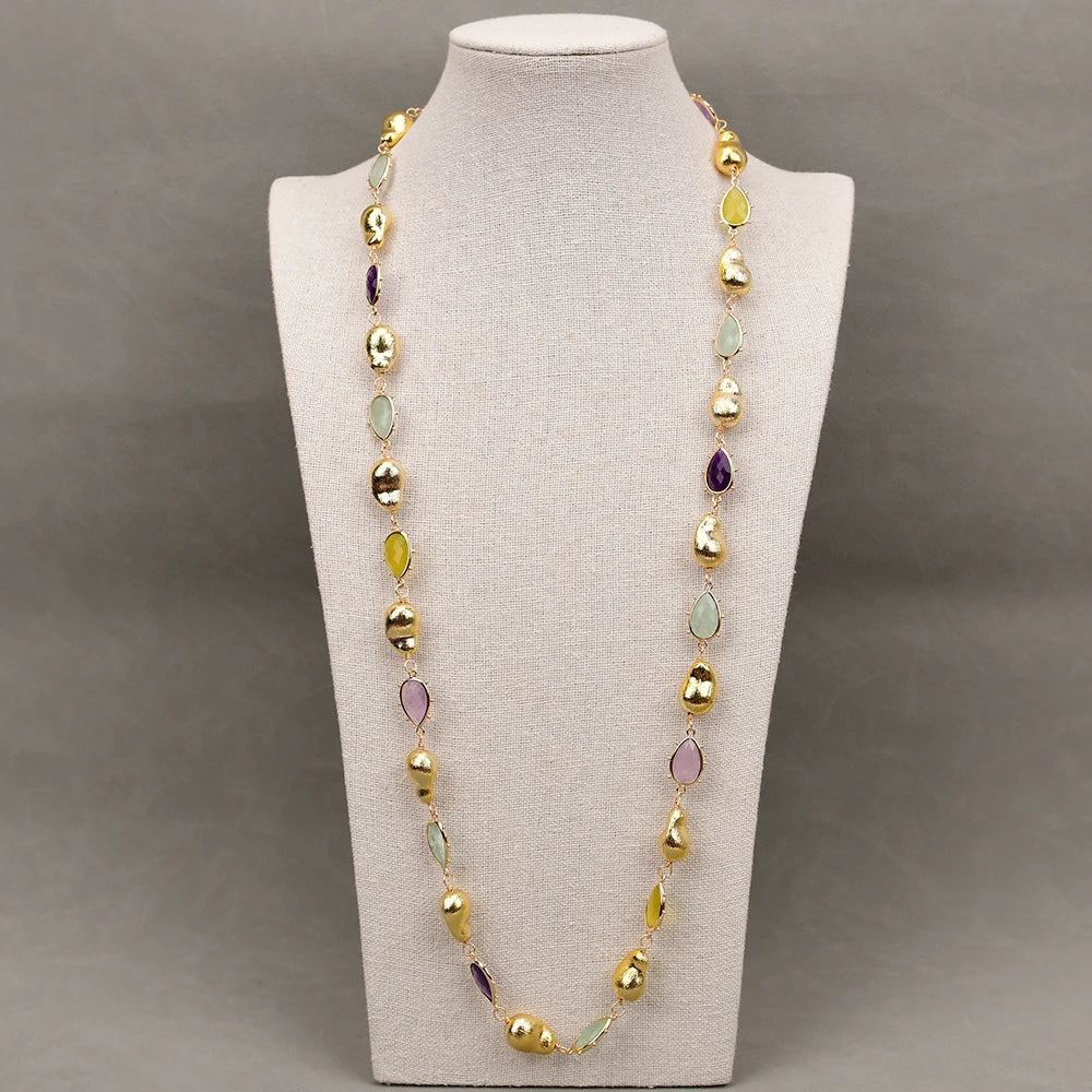 Lauren Long Strand Semi Precious Necklace