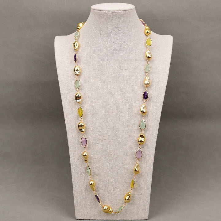 Lauren Long Strand Semi Precious Necklace
