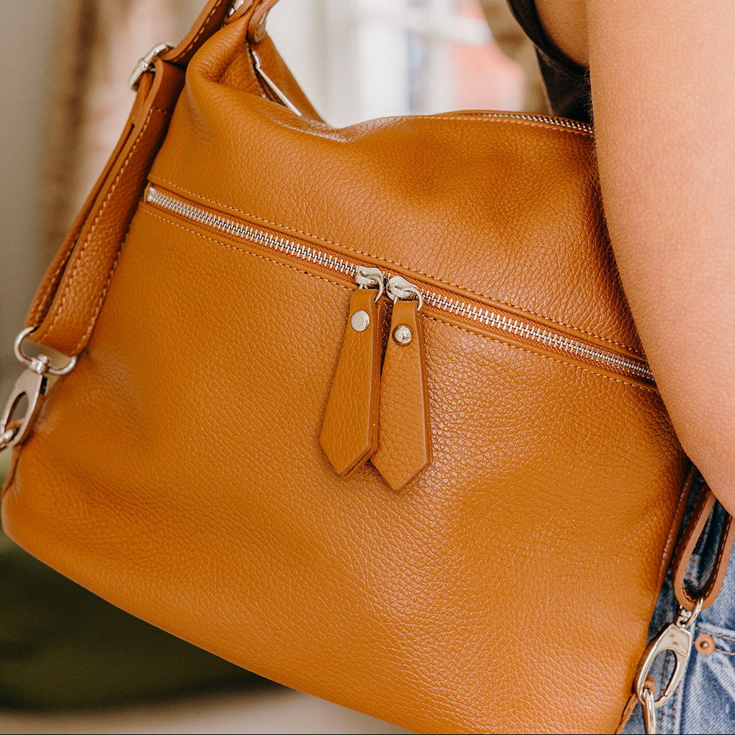 Battersea Italian Leather Multiway Tote and Backpack | Tan