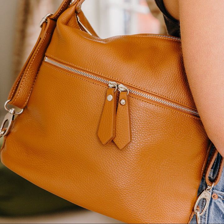Battersea Italian Leather Multiway Tote and Backpack | Tan