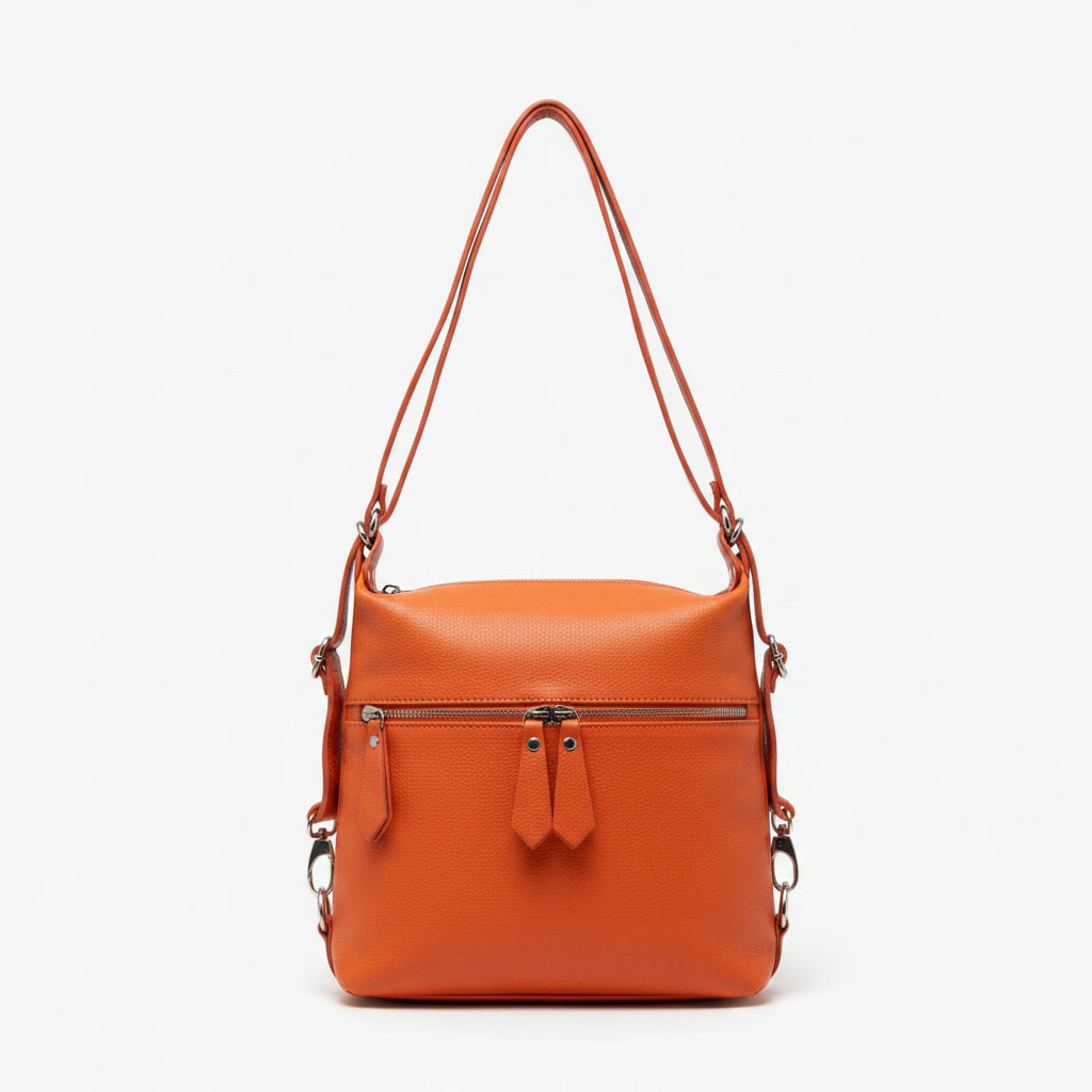 Battersea Italian Leather Multiway Tote and Backpack | Orange
