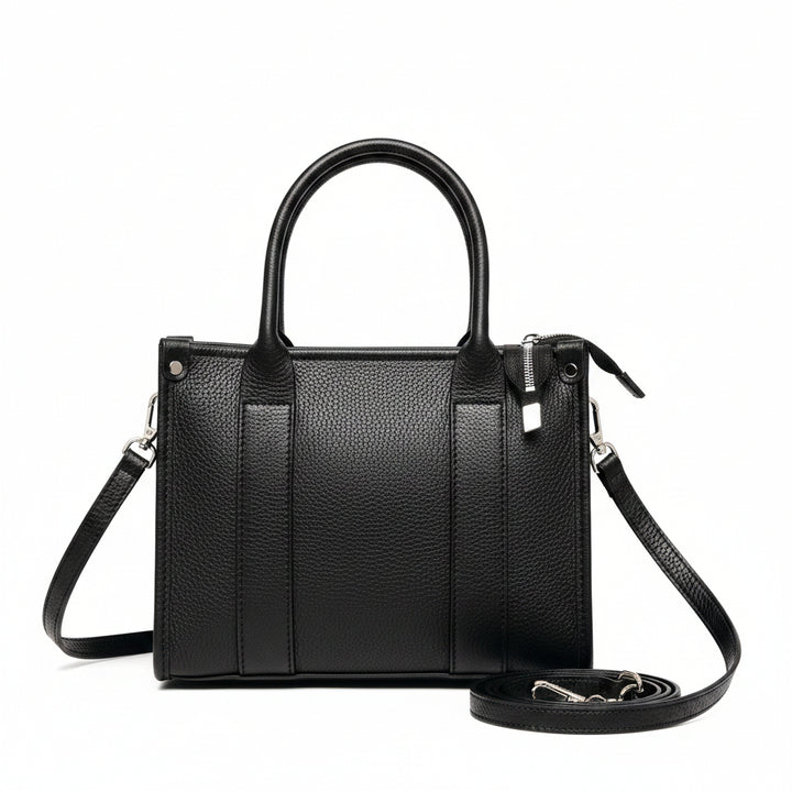 Brompton Italian Leather Small City Tote Bag | Black