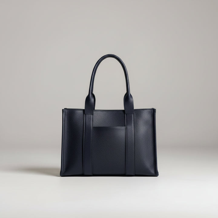 Brompton Italian Pebbled Leather Large Tote Bag | Navy