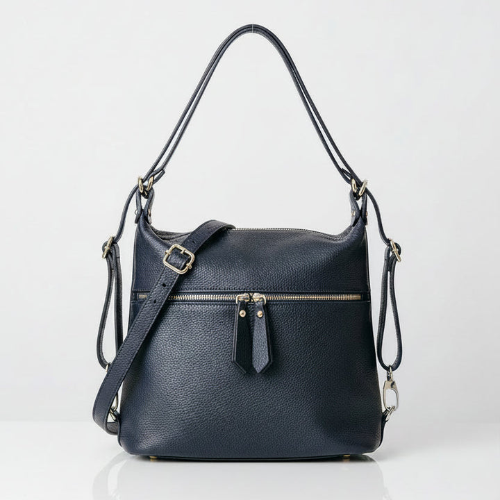 Battersea Italian Leather Multiway Tote and Backpack | Navy