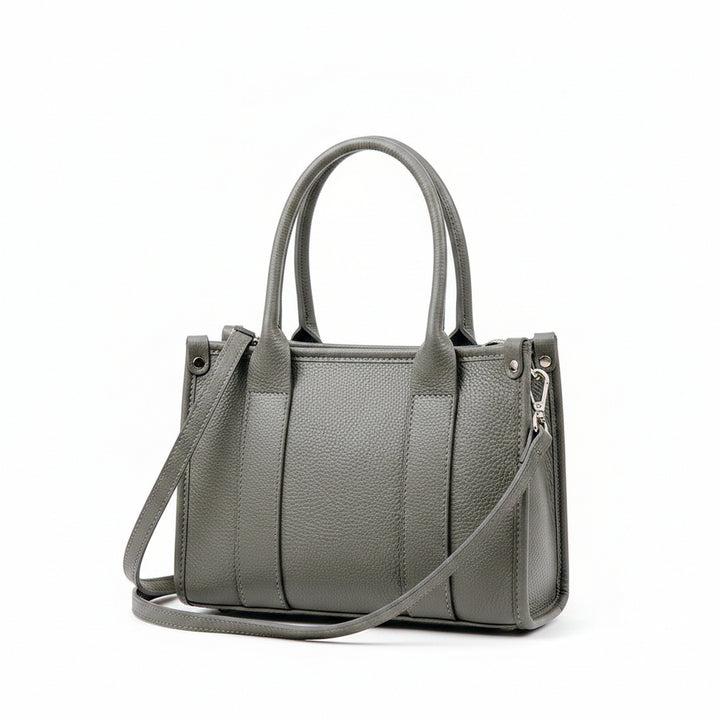 Brompton Italian Leather Small City Tote Bag | Grey