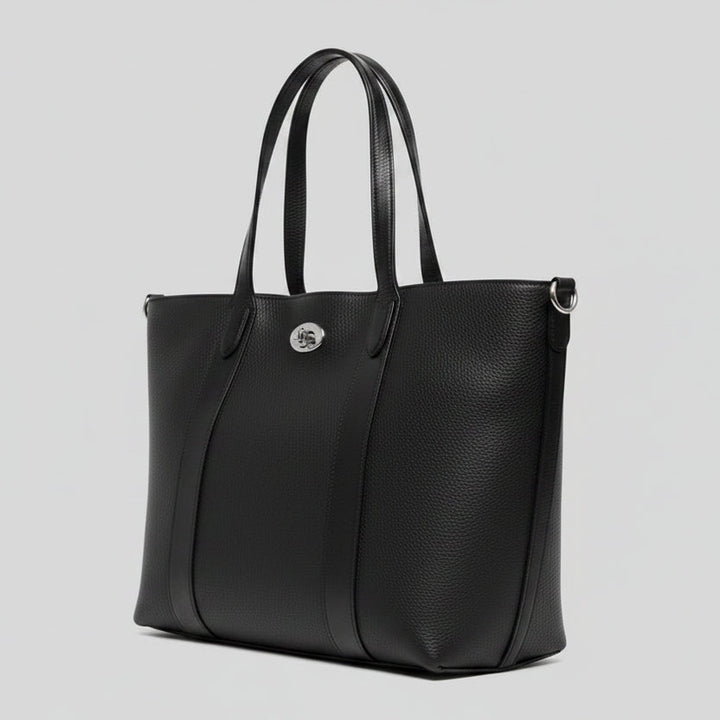 Marylebone Real Leather Large Classic Tote Bag | Black