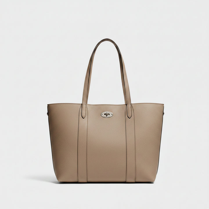 Marylebone Real Leather Large Classic Tote Bag | Beige