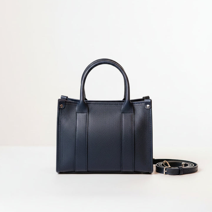 Brompton Italian Leather Small City Tote Bag | Navy