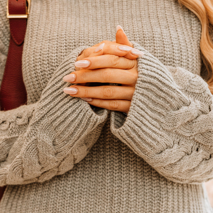 Anya Oversized Braided Sweater | Grey