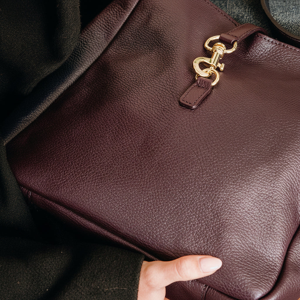 Hampstead Leather Hobo Bag | Burgundy