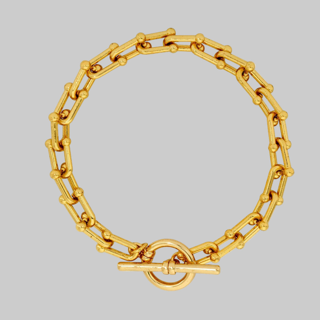 Brigitte T Bar Chain Bracelet | Gold