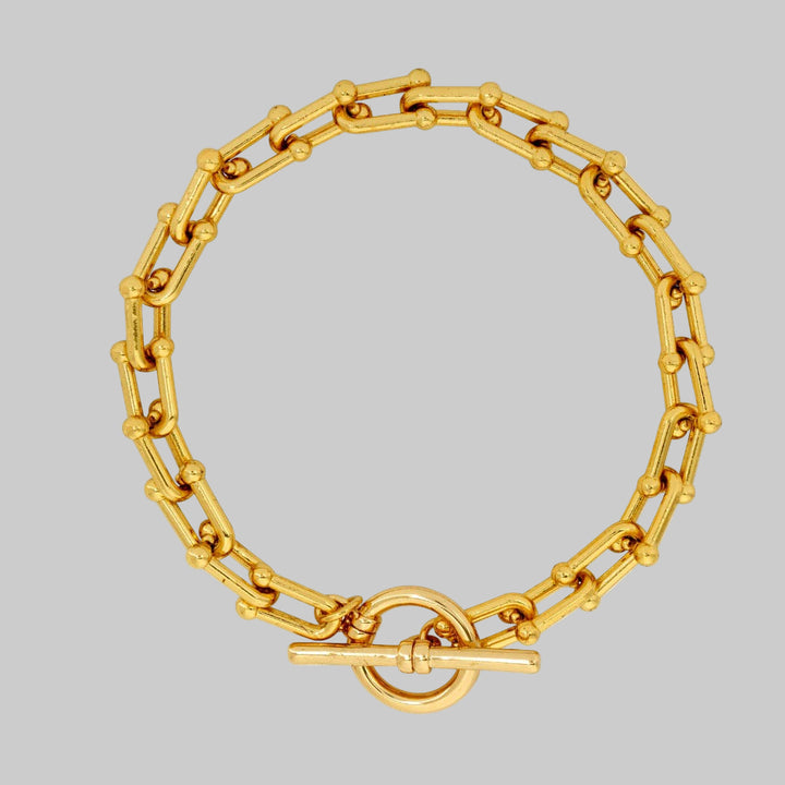 Brigitte T Bar Chain Bracelet | Gold