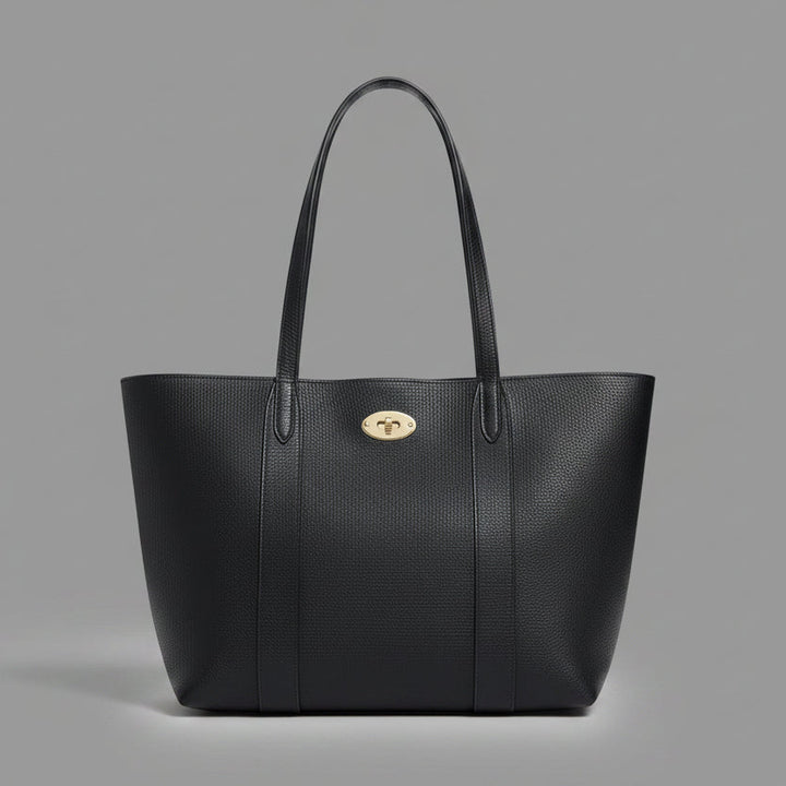 Marylebone Real Leather Large Classic Tote Bag | Navy