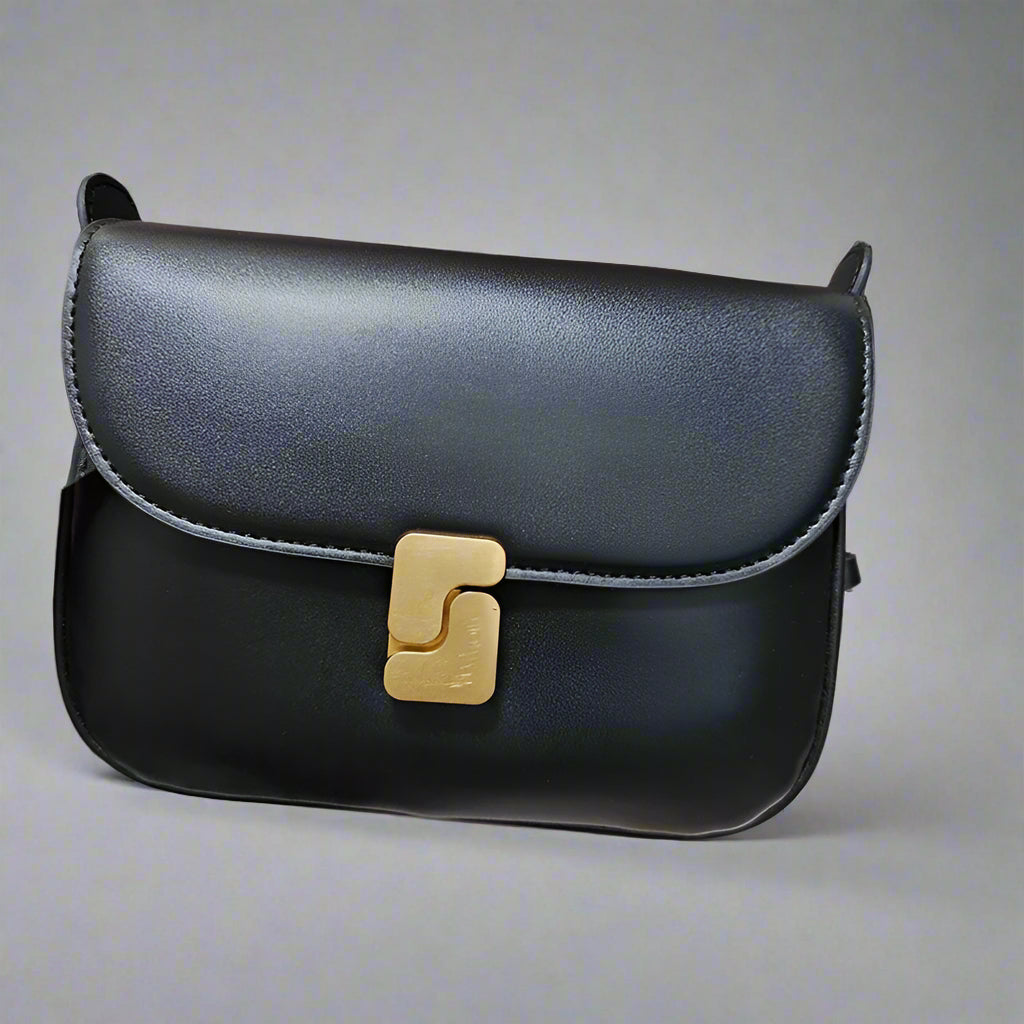 Regents Park Vintage Style Women's Black Leather Shoulder Bag
