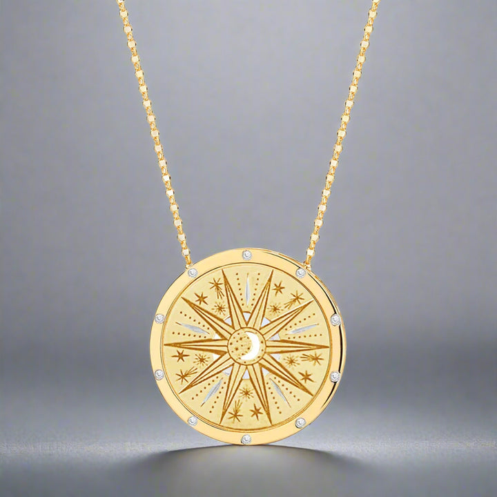 Gold Coin Pendant Necklace Manxing