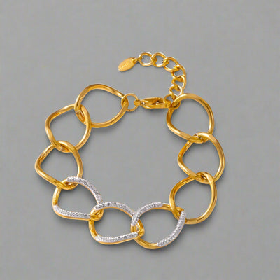 Kendra Gold Chain Link Bracelet with CZ