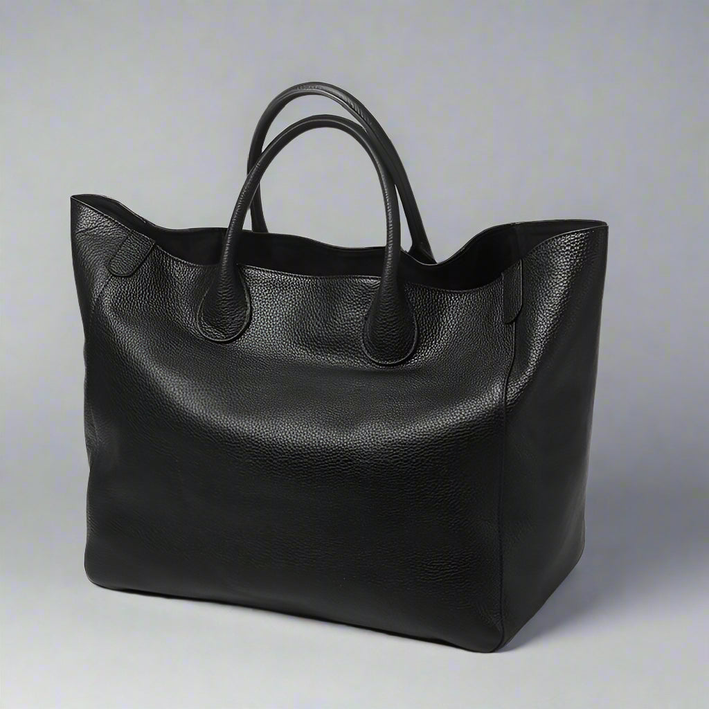 Adele Pebbled Leather tote bag in Black