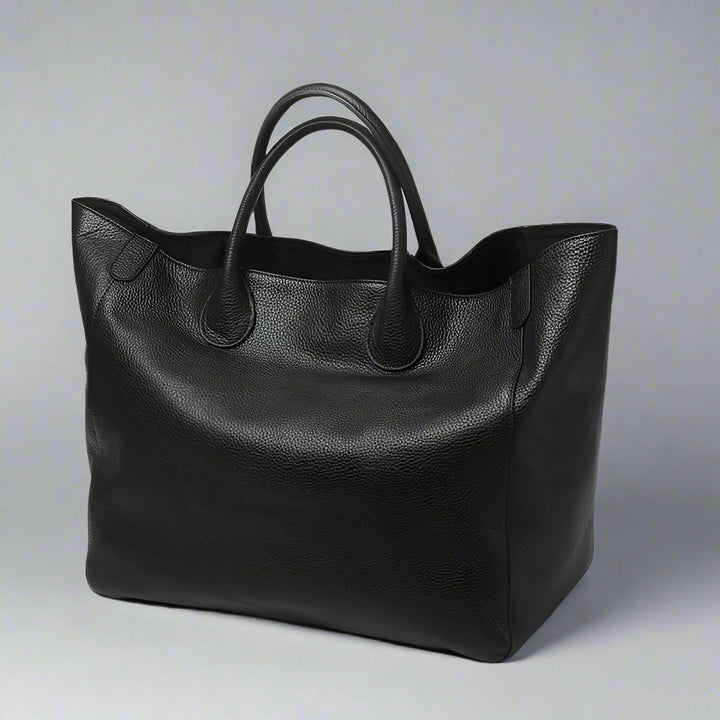 Adele Pebbled Leather tote bag in Black