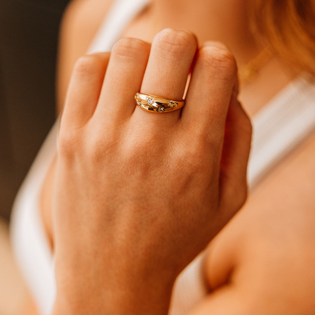 Seren Dome Style Adjustable Ring | Gold