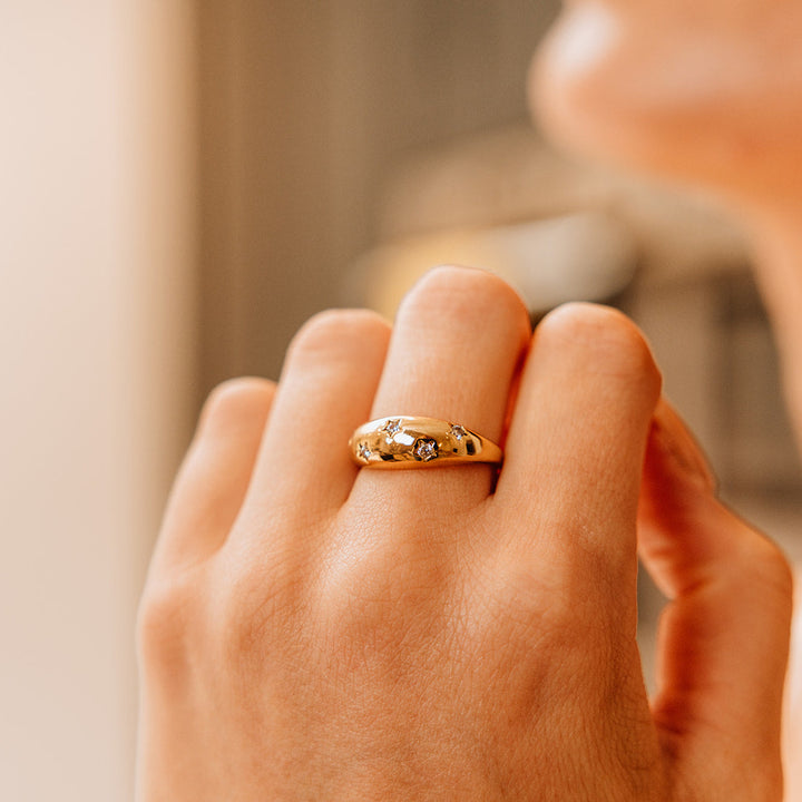 Seren Dome Style Adjustable Ring | Gold