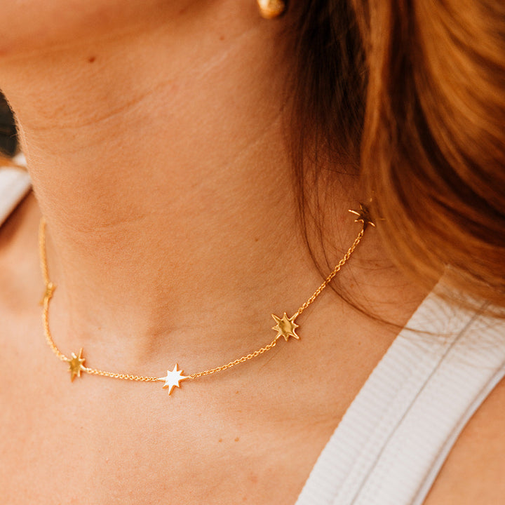 Seren Station Necklace with Stars | Gold