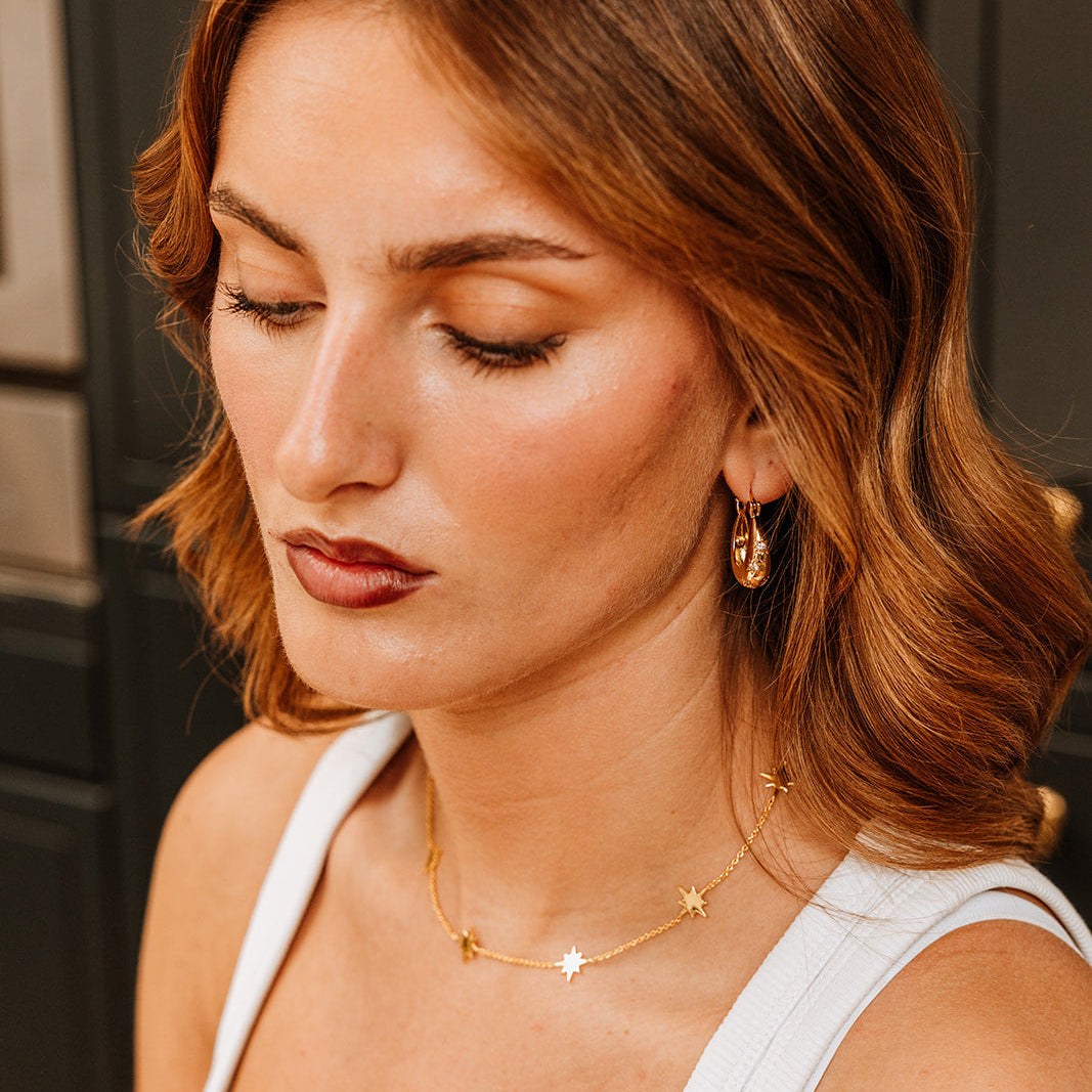 Seren Station Necklace with Stars | Gold