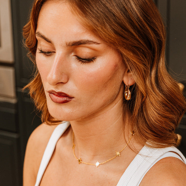 Seren Station Necklace with Stars | Gold
