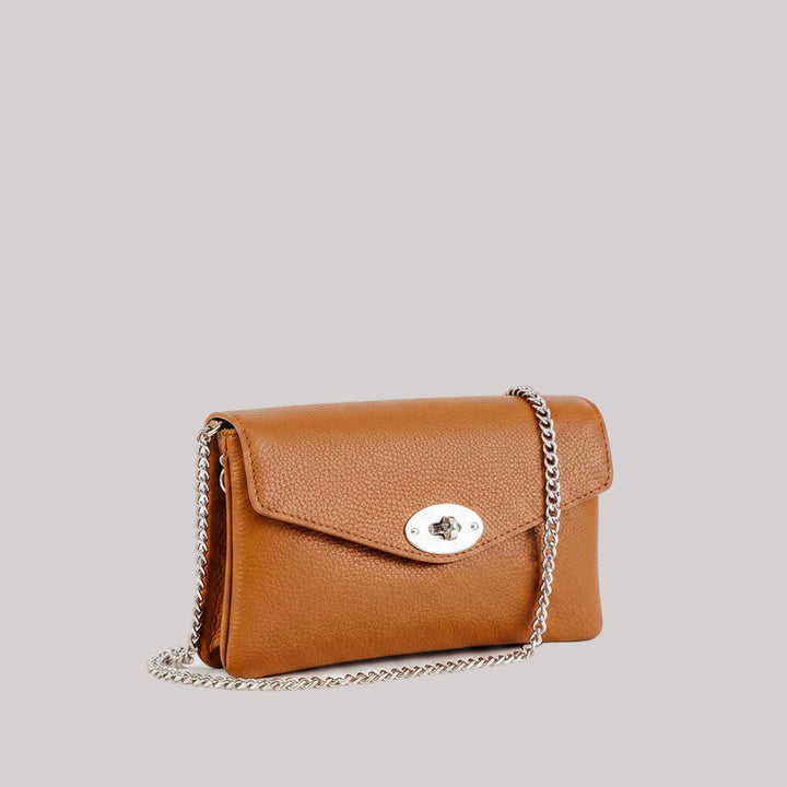 Marylebone Italian Leather Large Wallet on Chain | Tan