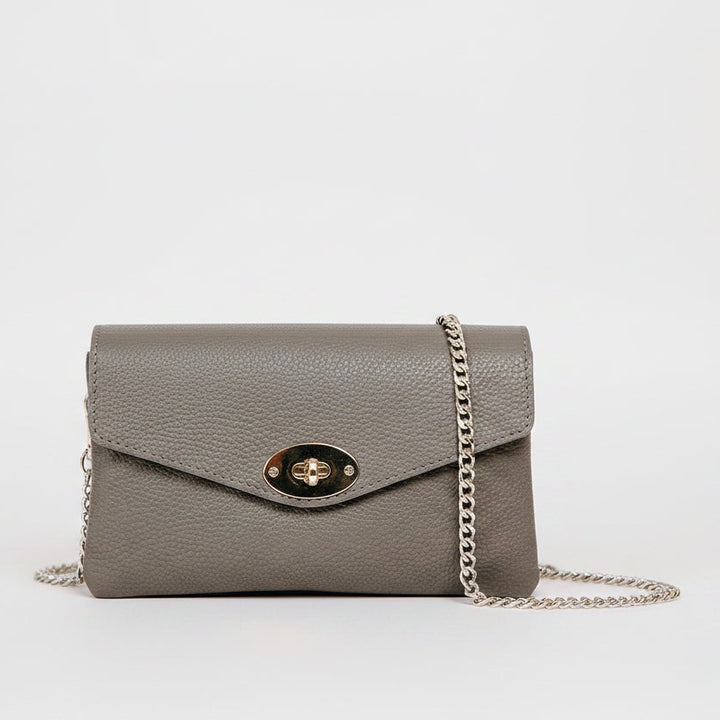 Marylebone Italian Leather Large Wallet on Chain | Beige
