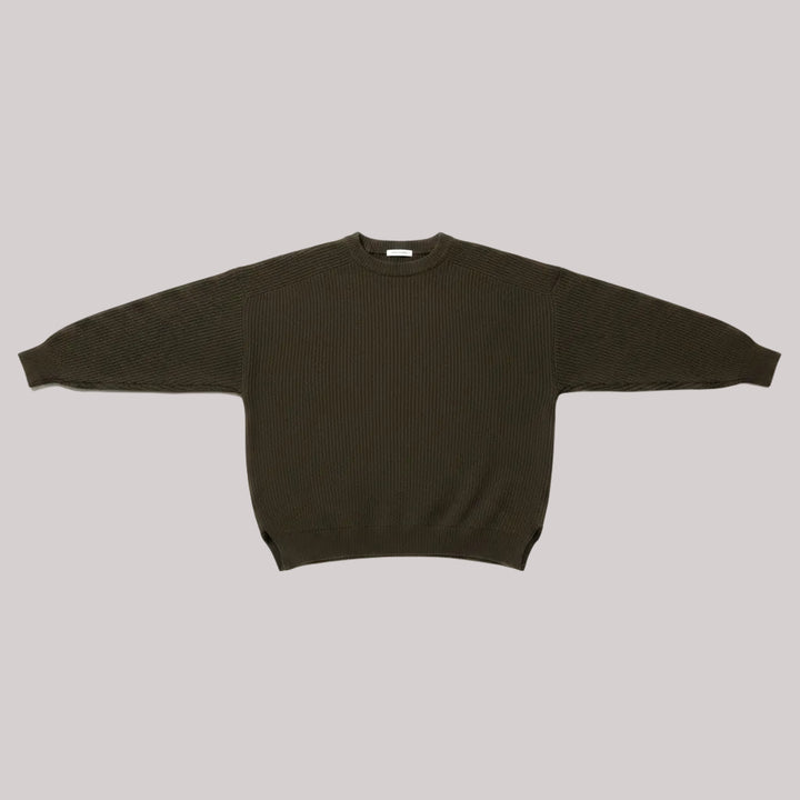 Chelsea Cashmere Mix Crewneck Ribbed Sweater | Loden Green