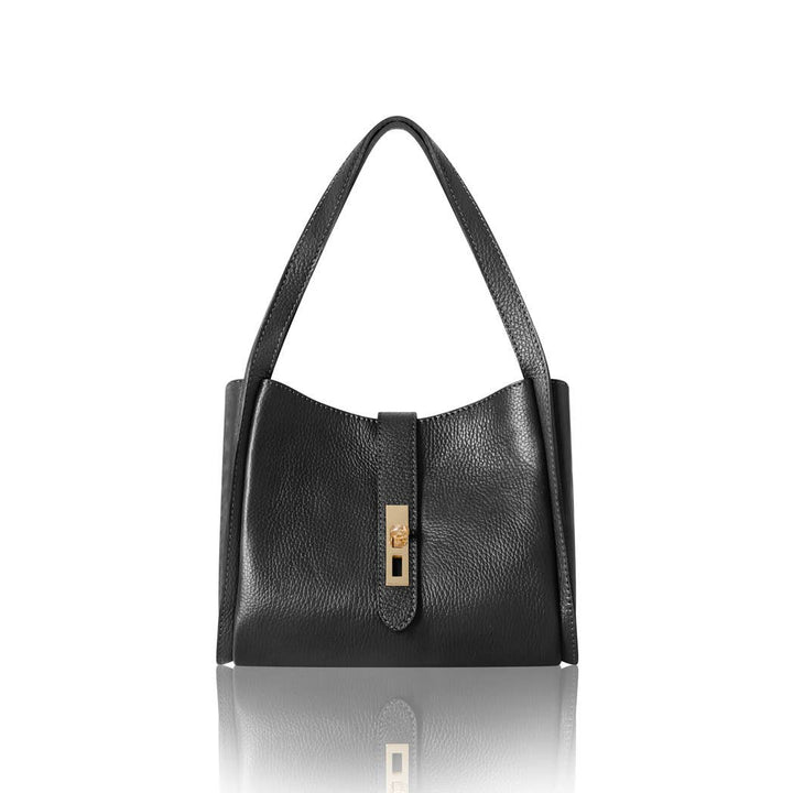 Mayfair Leather Shoulder Tote | Black