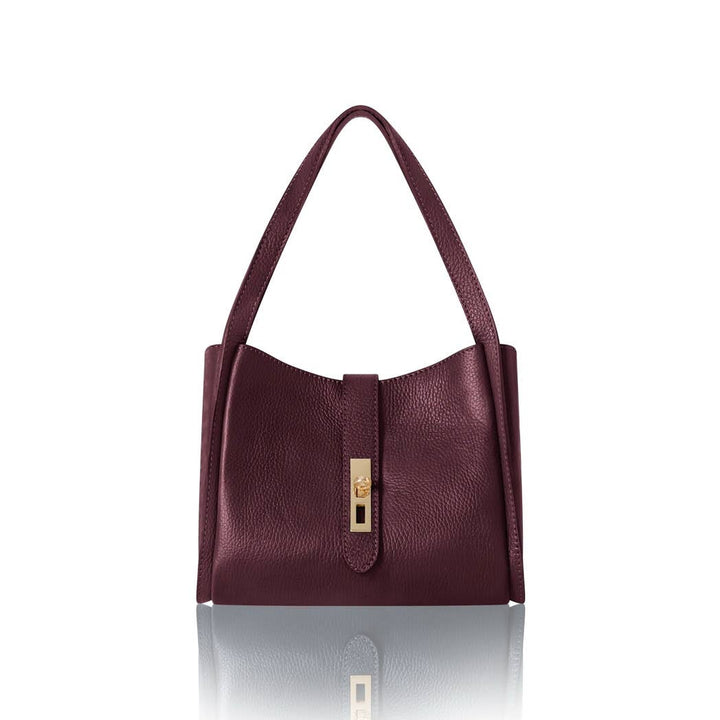 Mayfair Leather Shoulder Tote | Burgundy