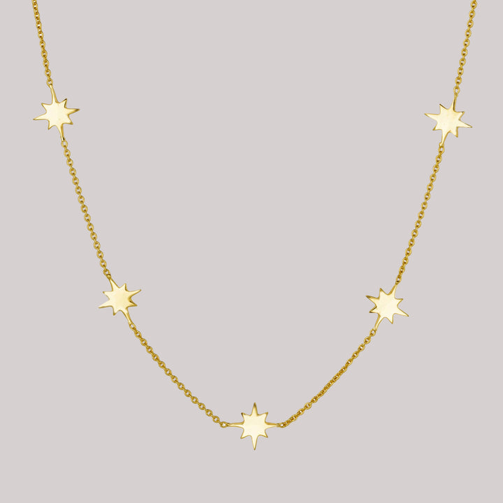 Seren Station Necklace with Stars | Gold