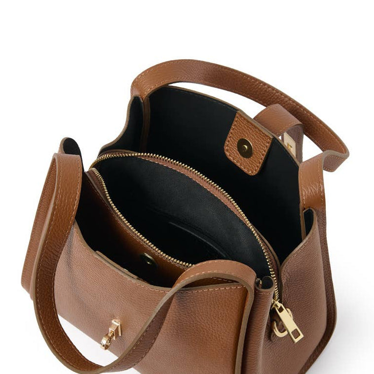 Mayfair Leather Shoulder Tote | Dark Tan