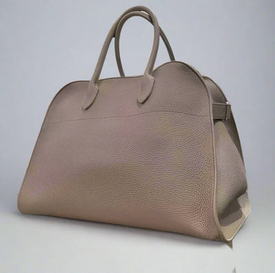 Margot Large Vegan Leather Tote Bag in Grey