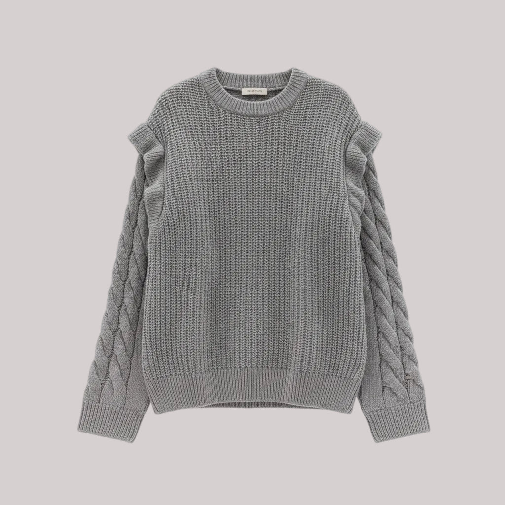 Anya Braided Oversized Grey Sweater
