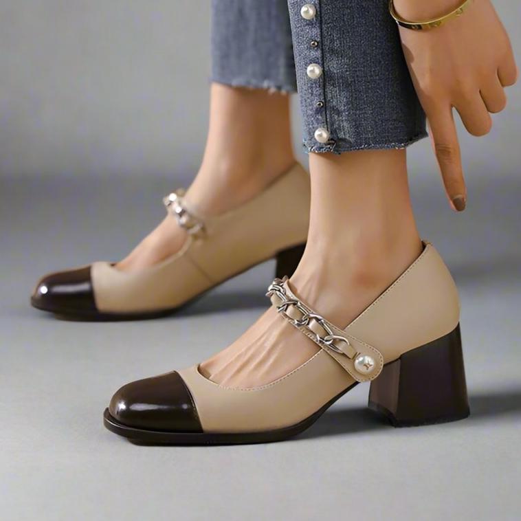 Round toe mary jane heels online